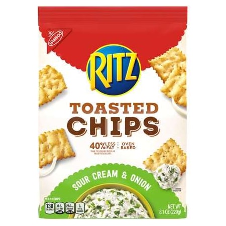 Ritz Nabisco Ritz Sour Cream And Onion Toasted Chips 8.1 oz., PK6 05105